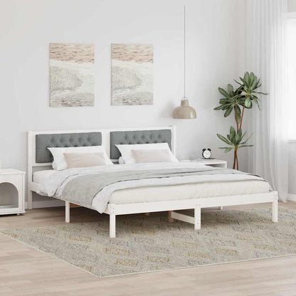 Struttura del letto Grigio chiaro 160 x 200 cm Pino massello