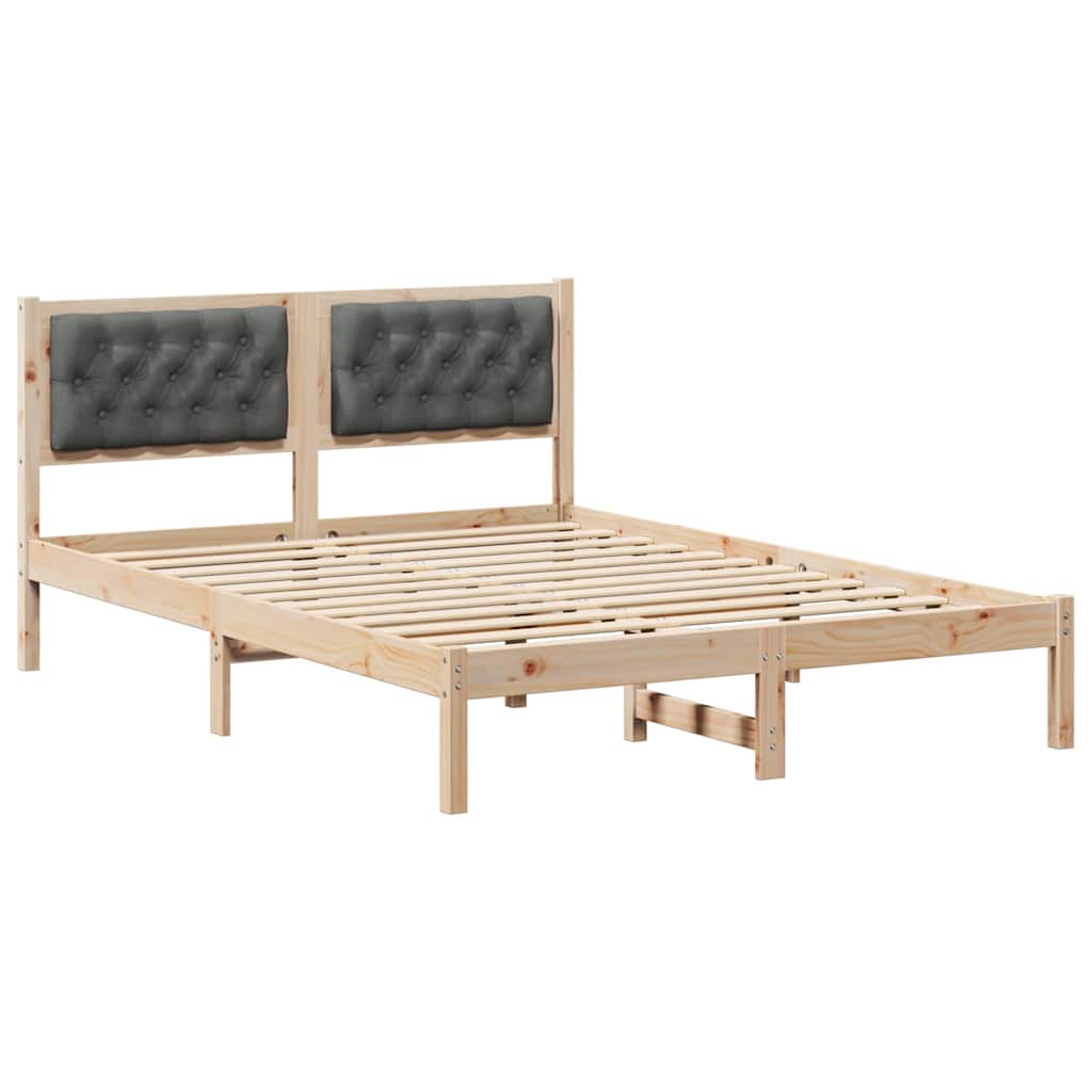 Struttura del letto Grigio scuro 140 x 190 cm Pino massello
