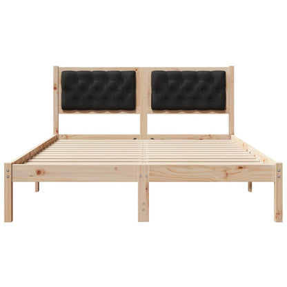 Struttura del letto Nero 140 x 190 cm Pino massello