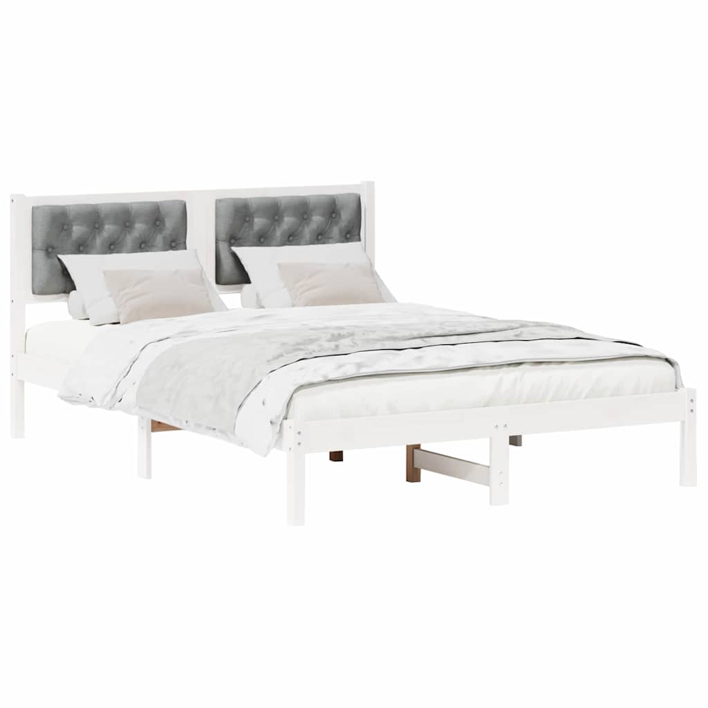 Struttura del letto Grigio chiaro 140 x 190 cm Pino massello