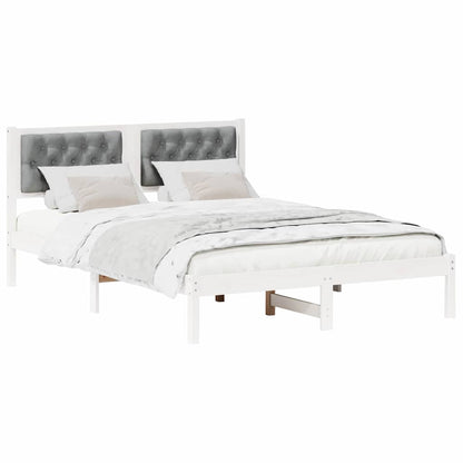 Struttura del letto Grigio chiaro 140 x 190 cm Pino massello