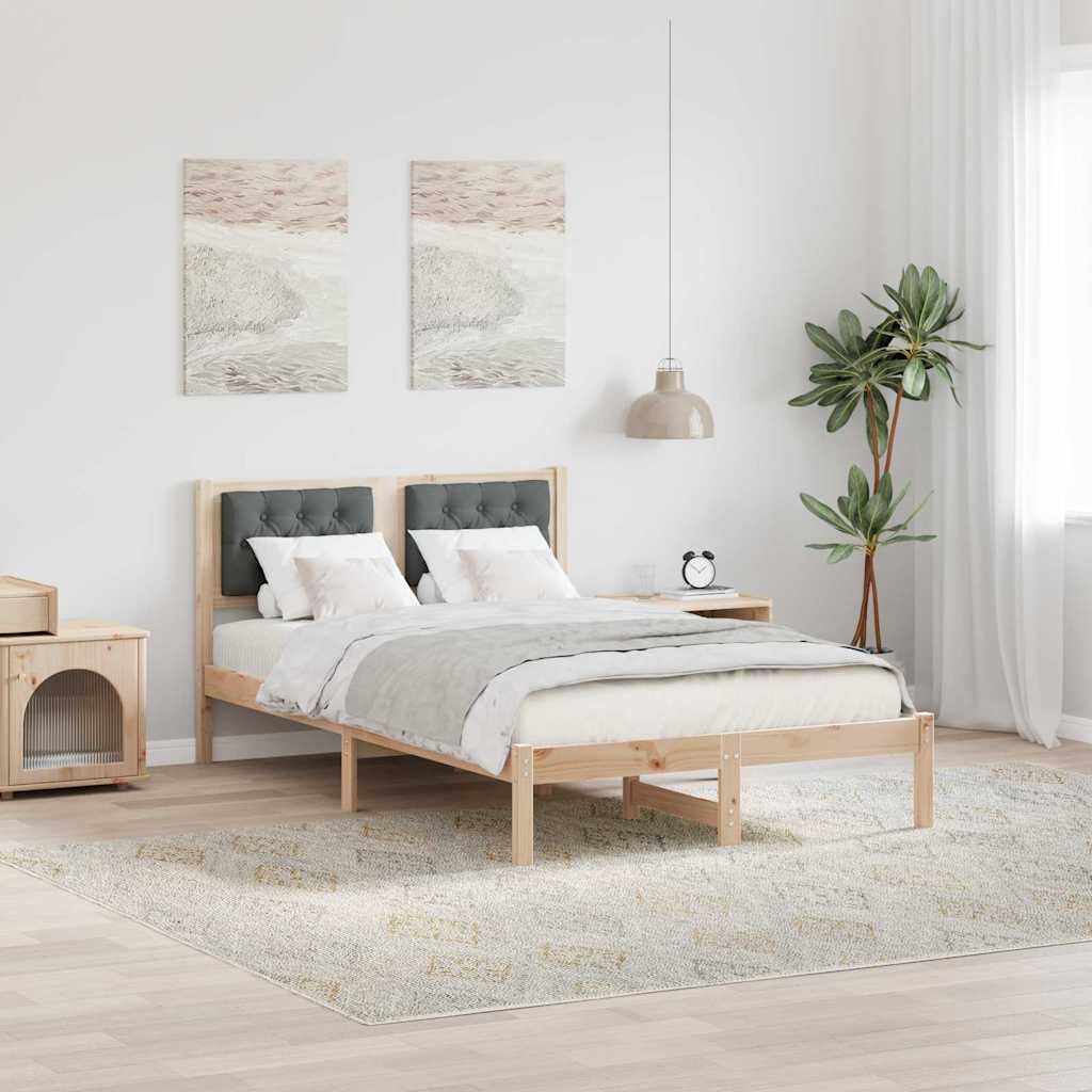 Struttura del letto Grigio scuro 135 x 190 cm Pino massello