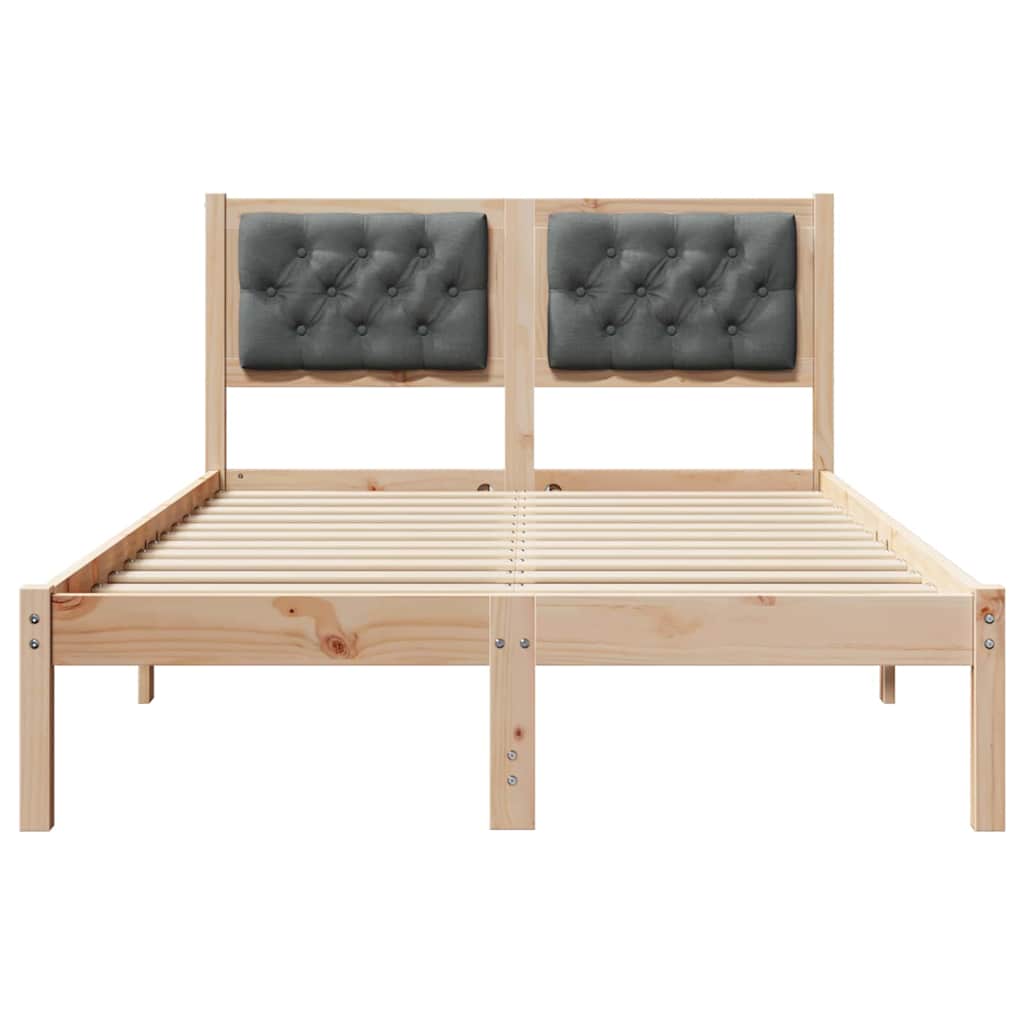 Struttura del letto Grigio scuro 135 x 190 cm Pino massello