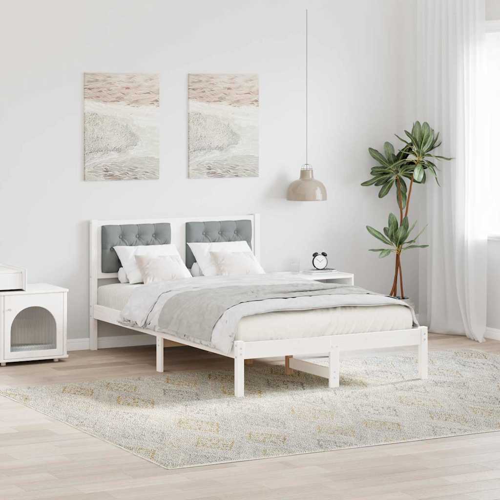 Struttura del letto Grigio chiaro 135 x 190 cm Pino massello