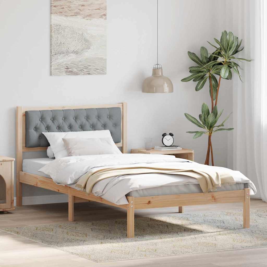 Struttura del letto Grigio chiaro 100 x 200 cm Pino massello