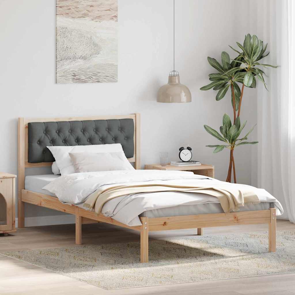 Struttura del letto Grigio scuro 100 x 200 cm Pino massello