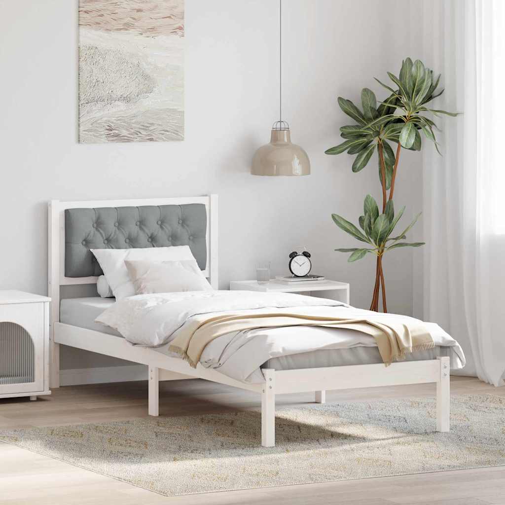 Struttura del letto Grigio chiaro 90 x 200 cm Pino massello