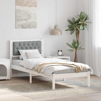Struttura del letto Grigio chiaro 90 x 200 cm Pino massello