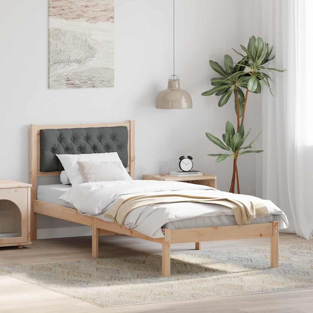 Struttura del letto Grigio scuro 75 x 190 cm Pino massello