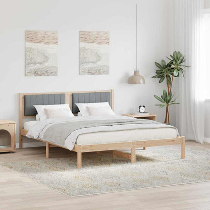 Letto con Testiera Rivestita Grigio chiaro 160 x 200 cm