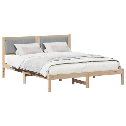 Letto con Testiera Rivestita Grigio chiaro 160 x 200 cm