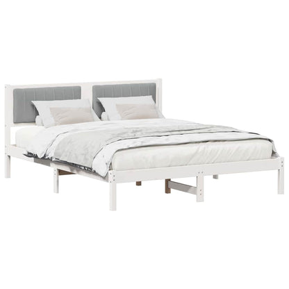 Letto con Testiera Rivestita Grigio chiaro 160 x 200 cm
