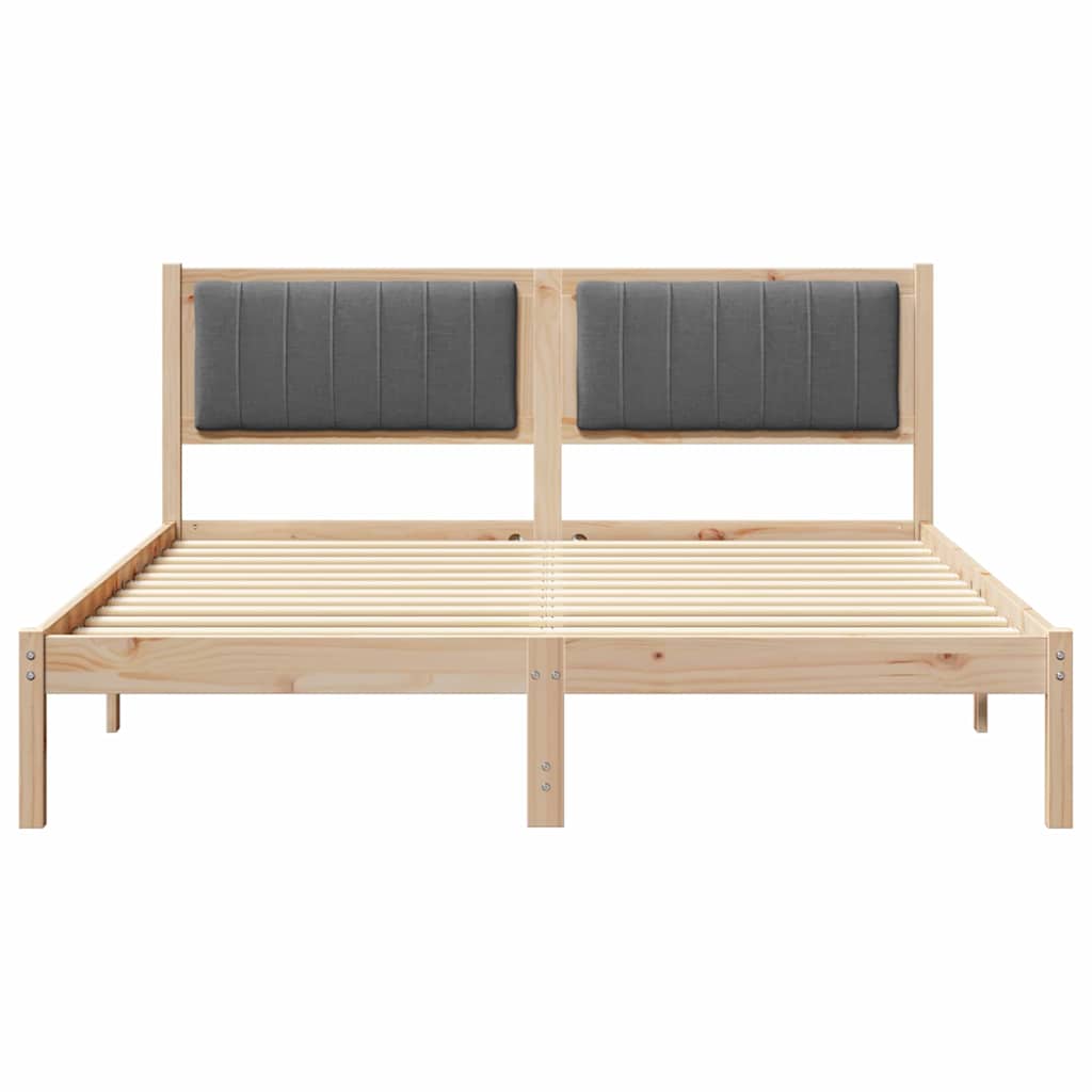 Letto con Testiera Rivestita Grigio scuro 150 x 200 cm