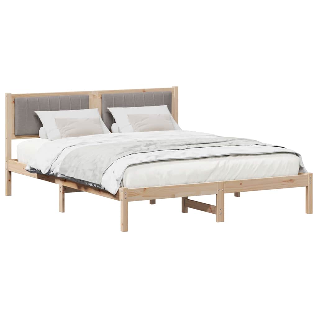 Letto con Testiera Rivestita Talpa 150 x 200 cm Pino massello