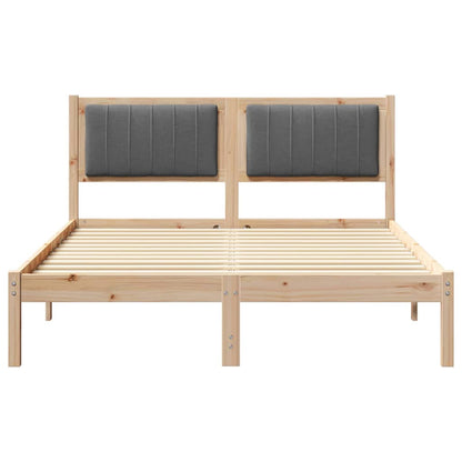 Letto con Testiera Rivestita Grigio scuro 140 x 200 cm