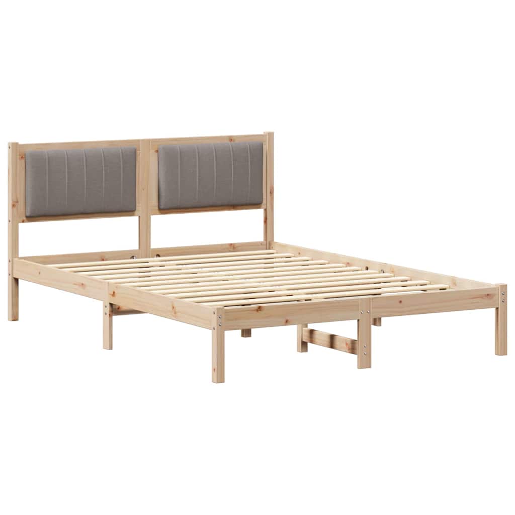 Letto con Testiera Rivestita Talpa 140 x 200 cm Pino massello
