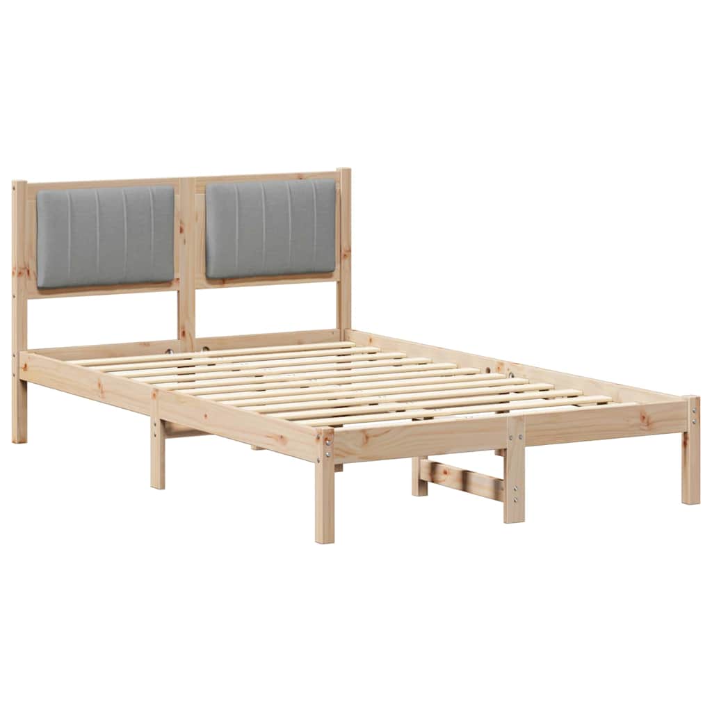 Letto con Testiera Rivestita Grigio chiaro 120 x 200 cm
