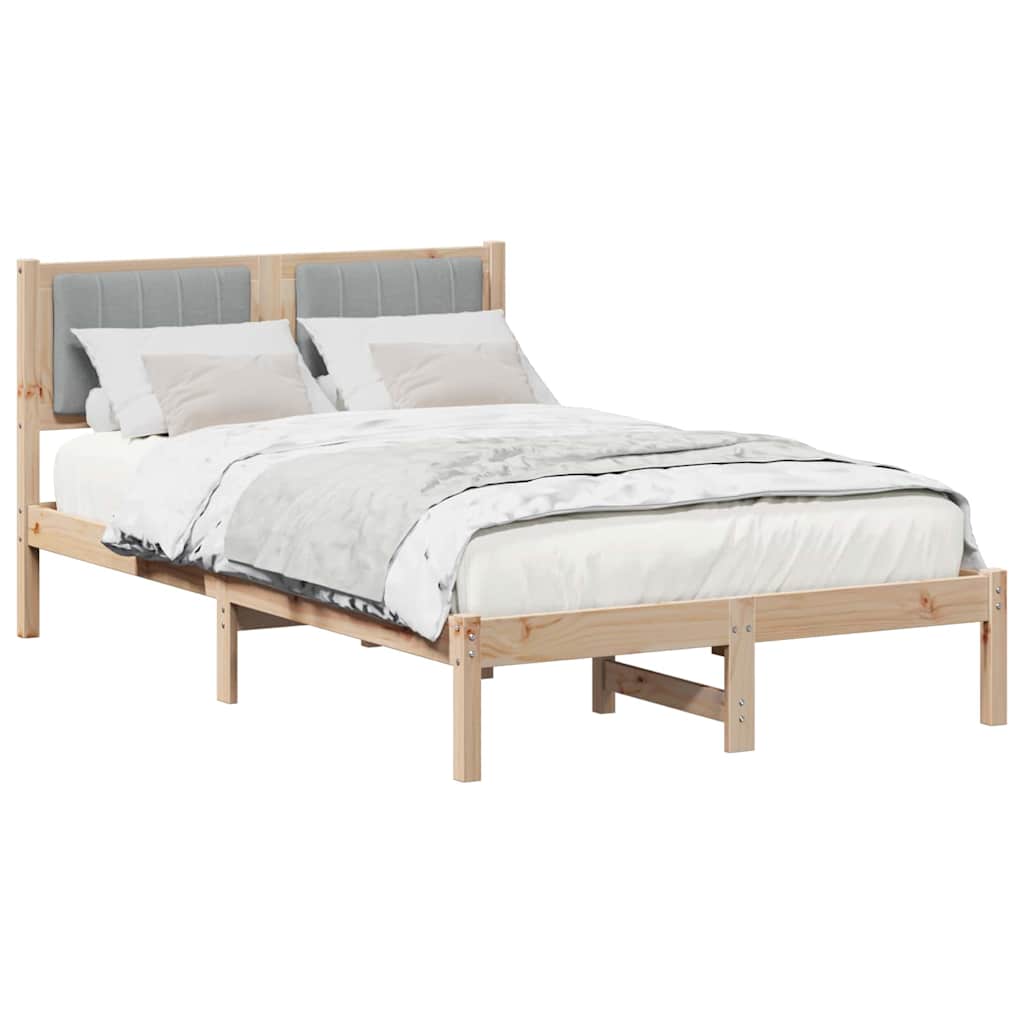 Letto con Testiera Rivestita Grigio chiaro 120 x 200 cm