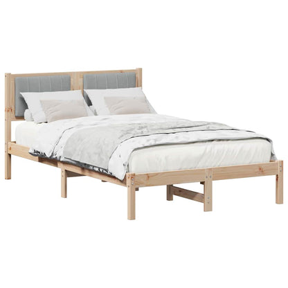 Letto con Testiera Rivestita Grigio chiaro 120 x 200 cm