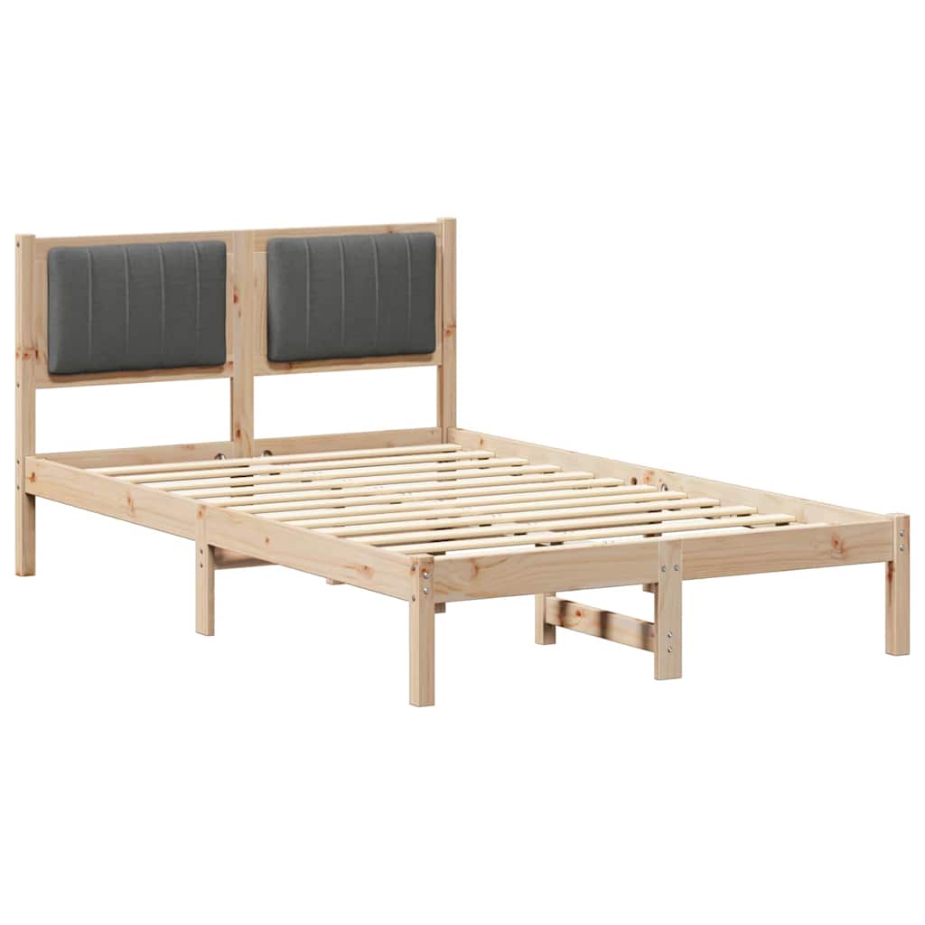 Letto con Testiera Rivestita Grigio scuro 120 x 200 cm