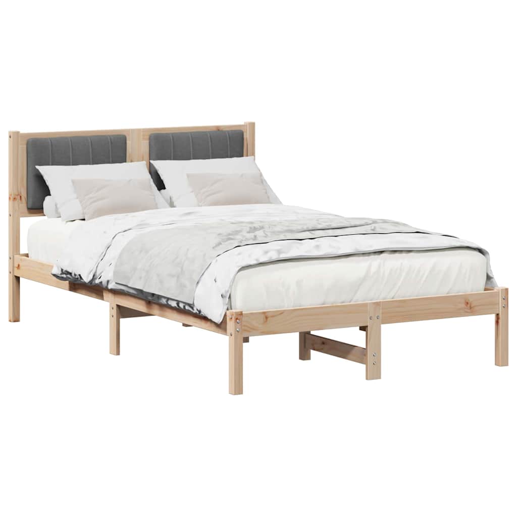 Letto con Testiera Rivestita Grigio scuro 120 x 200 cm