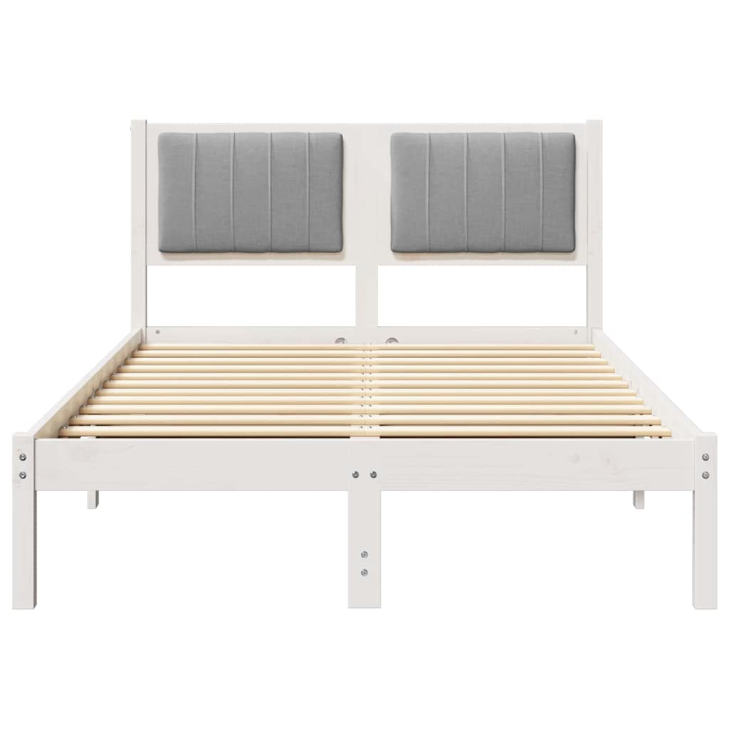 Letto con Testiera Rivestita Grigio chiaro 120 x 200 cm