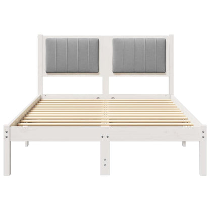 Letto con Testiera Rivestita Grigio chiaro 120 x 200 cm