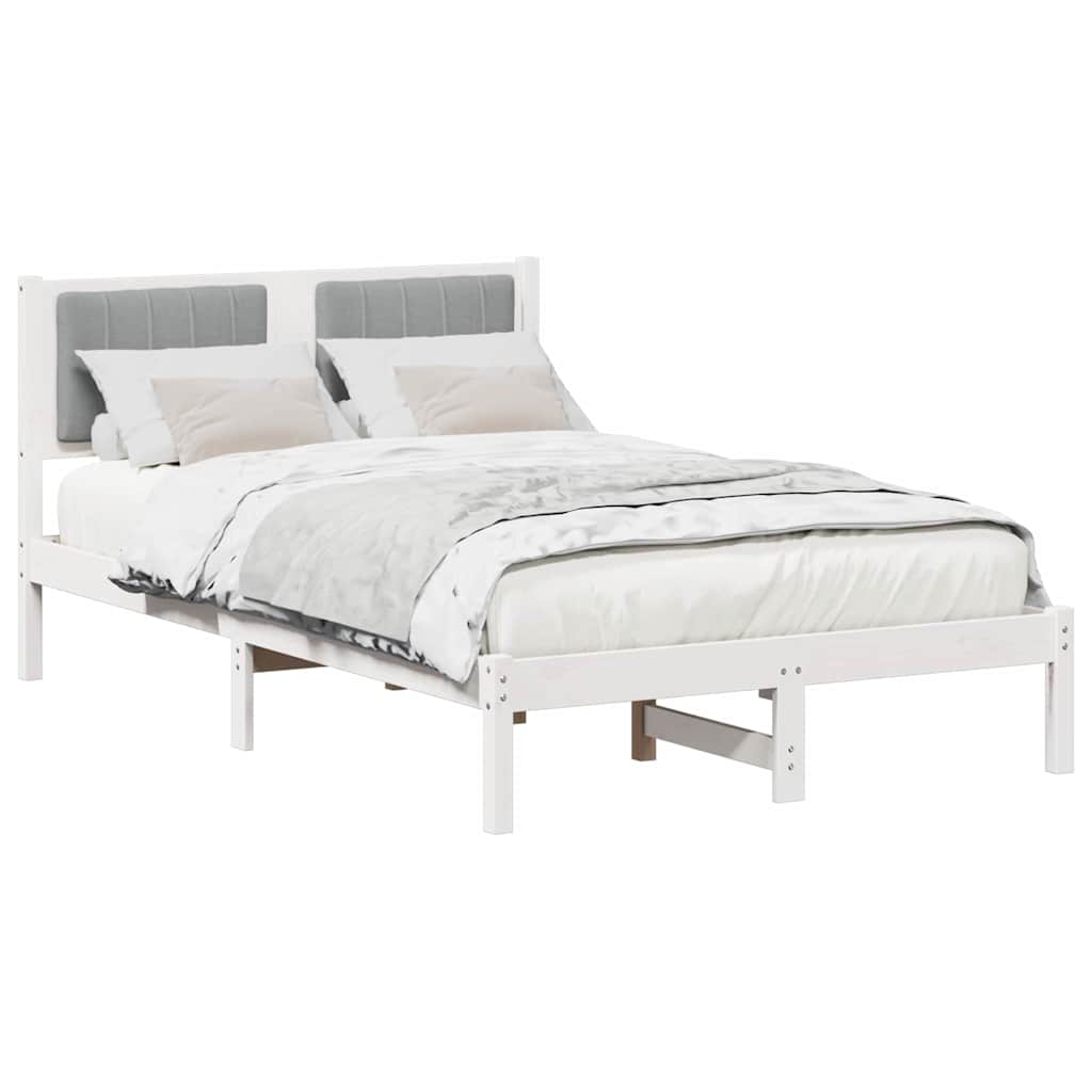 Letto con Testiera Rivestita Grigio chiaro 120 x 200 cm