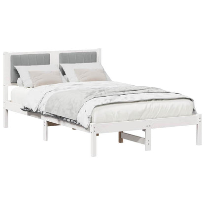Letto con Testiera Rivestita Grigio chiaro 120 x 200 cm