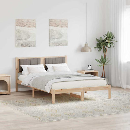 Letto con Testiera Rivestita Talpa 135 x 190 cm Pino massello