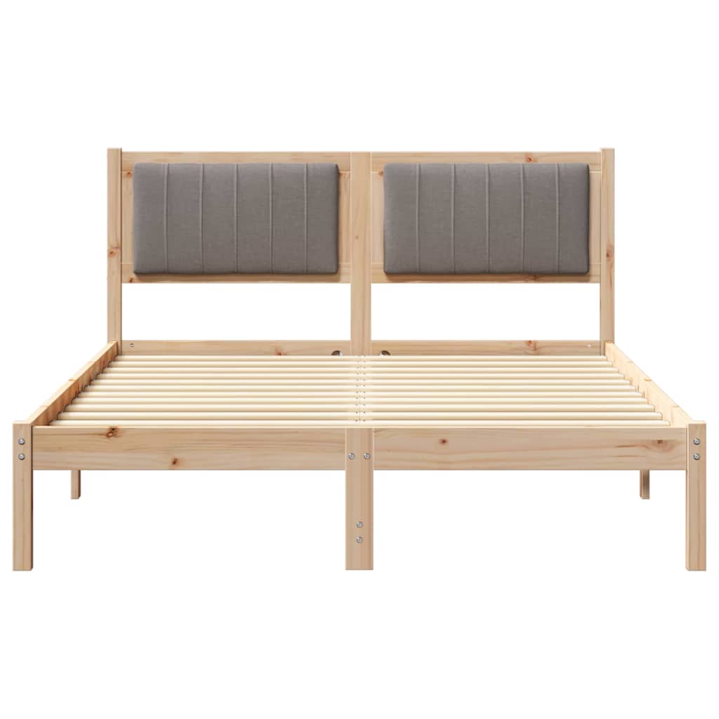 Letto con Testiera Rivestita Talpa 135 x 190 cm Pino massello