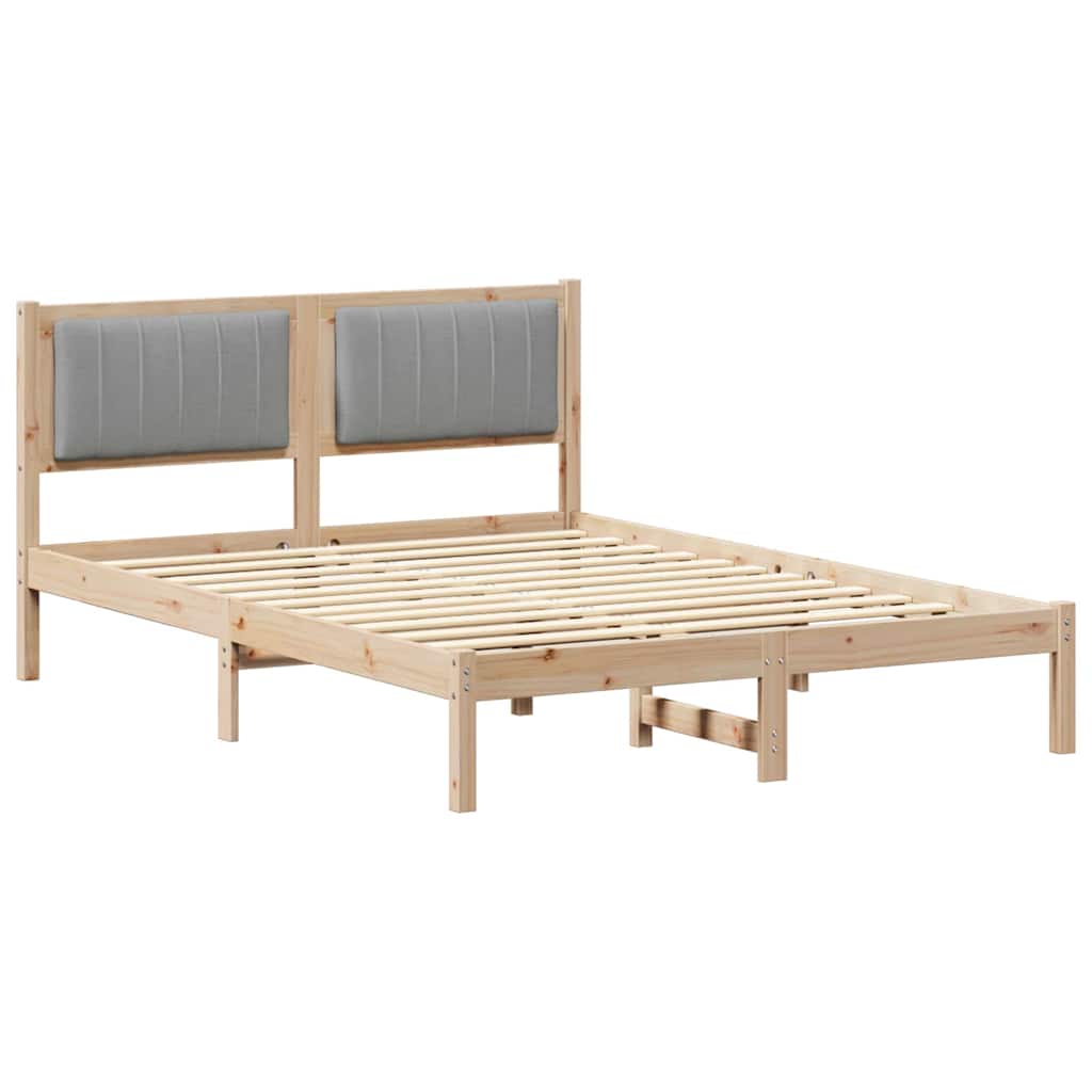 Letto con Testiera Rivestita Grigio chiaro 120 x 190 cm
