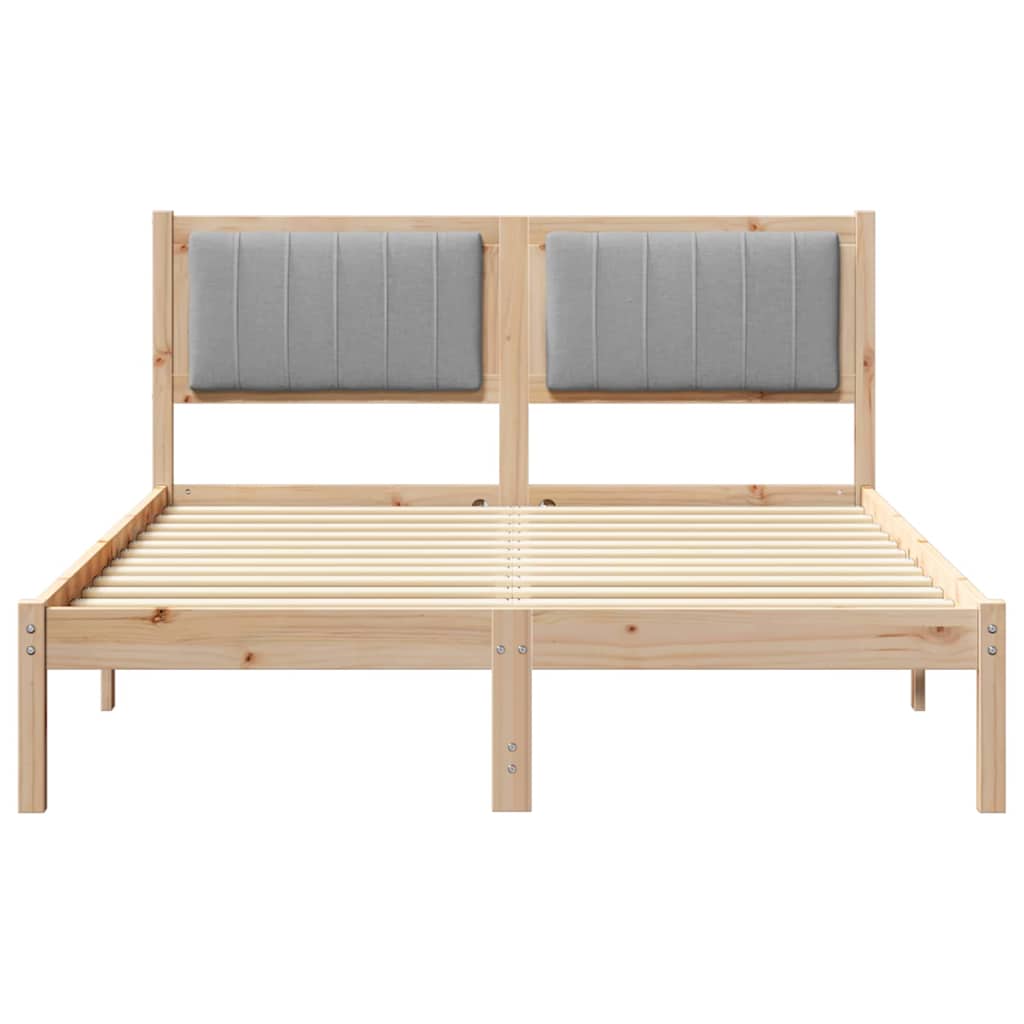 Letto con Testiera Rivestita Grigio chiaro 120 x 190 cm