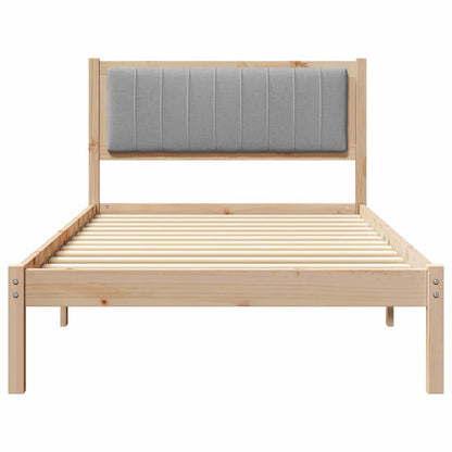 Letto con Testiera Rivestita Grigio chiaro 100 x 200 cm