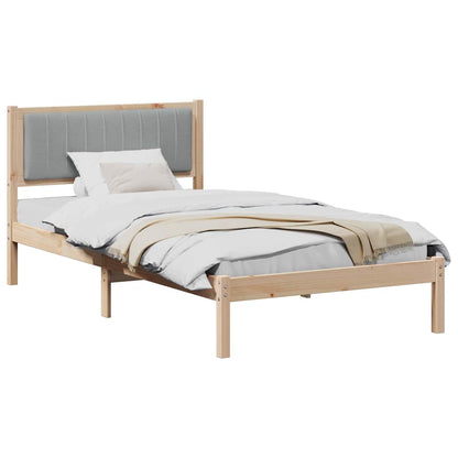 Letto con Testiera Rivestita Grigio chiaro 100 x 200 cm