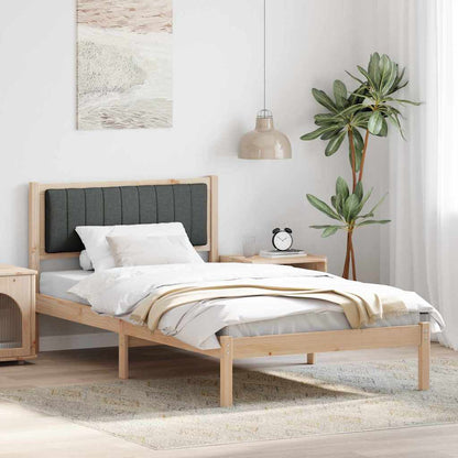 Letto con Testiera Rivestita Grigio scuro 100 x 200 cm