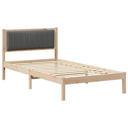 Letto con Testiera Rivestita Grigio scuro 100 x 200 cm