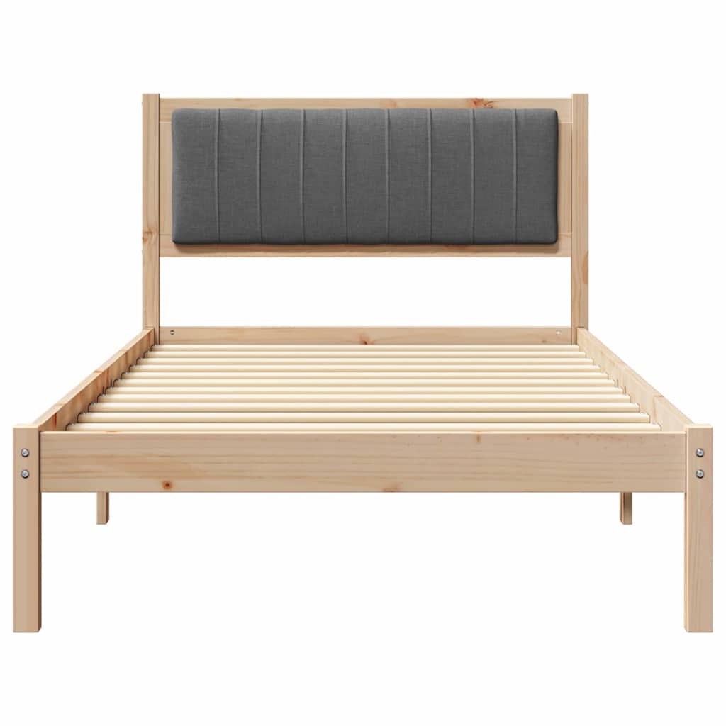 Letto con Testiera Rivestita Grigio scuro 100 x 200 cm