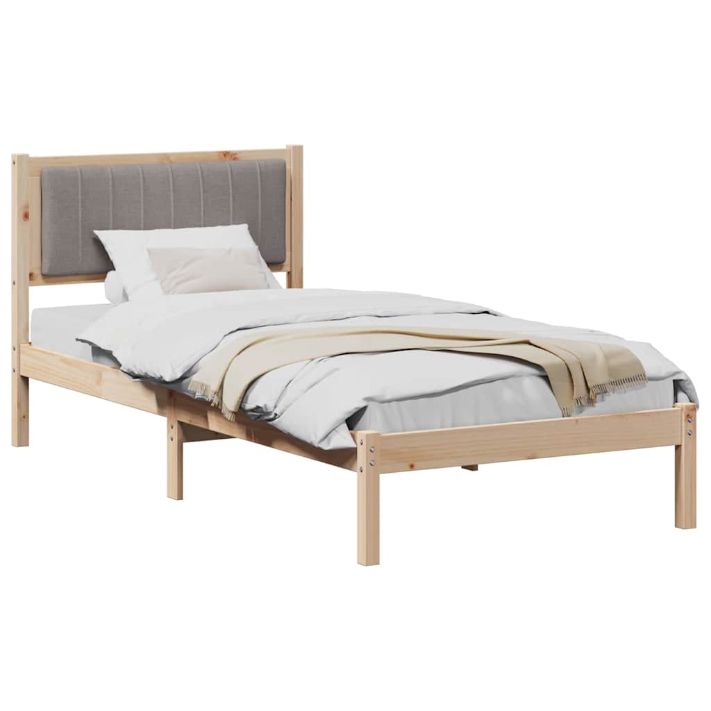 Letto con Testiera Rivestita Talpa 90 x 200 cm Pino massello