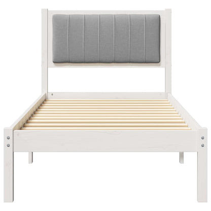 Letto con Testiera Rivestita Grigio chiaro 80 x 200 cm