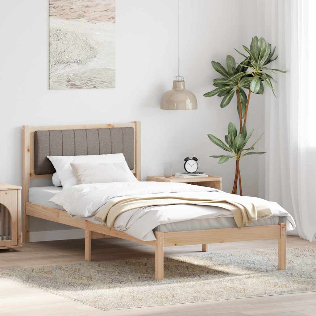 Letto con Testiera Rivestita Talpa 90 x 190 cm Pino massello