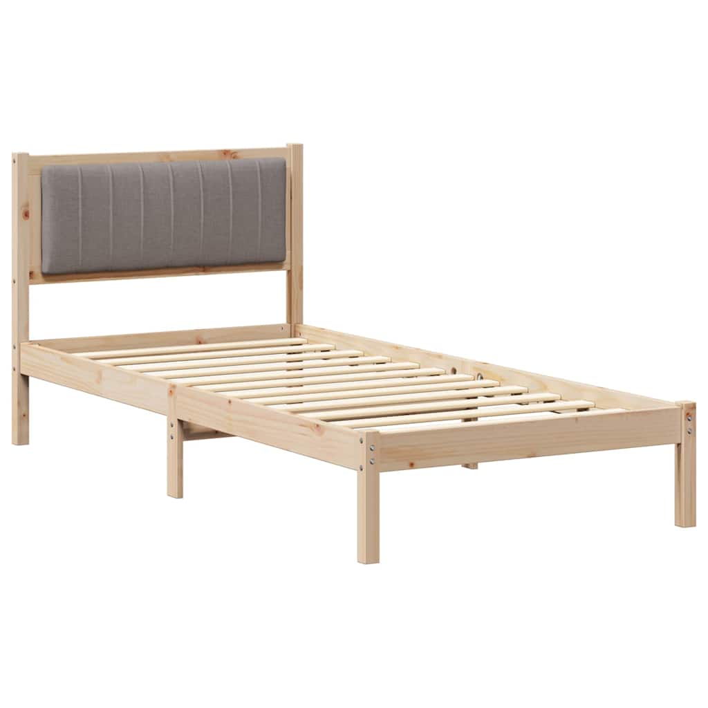 Letto con Testiera Rivestita Talpa 90 x 190 cm Pino massello