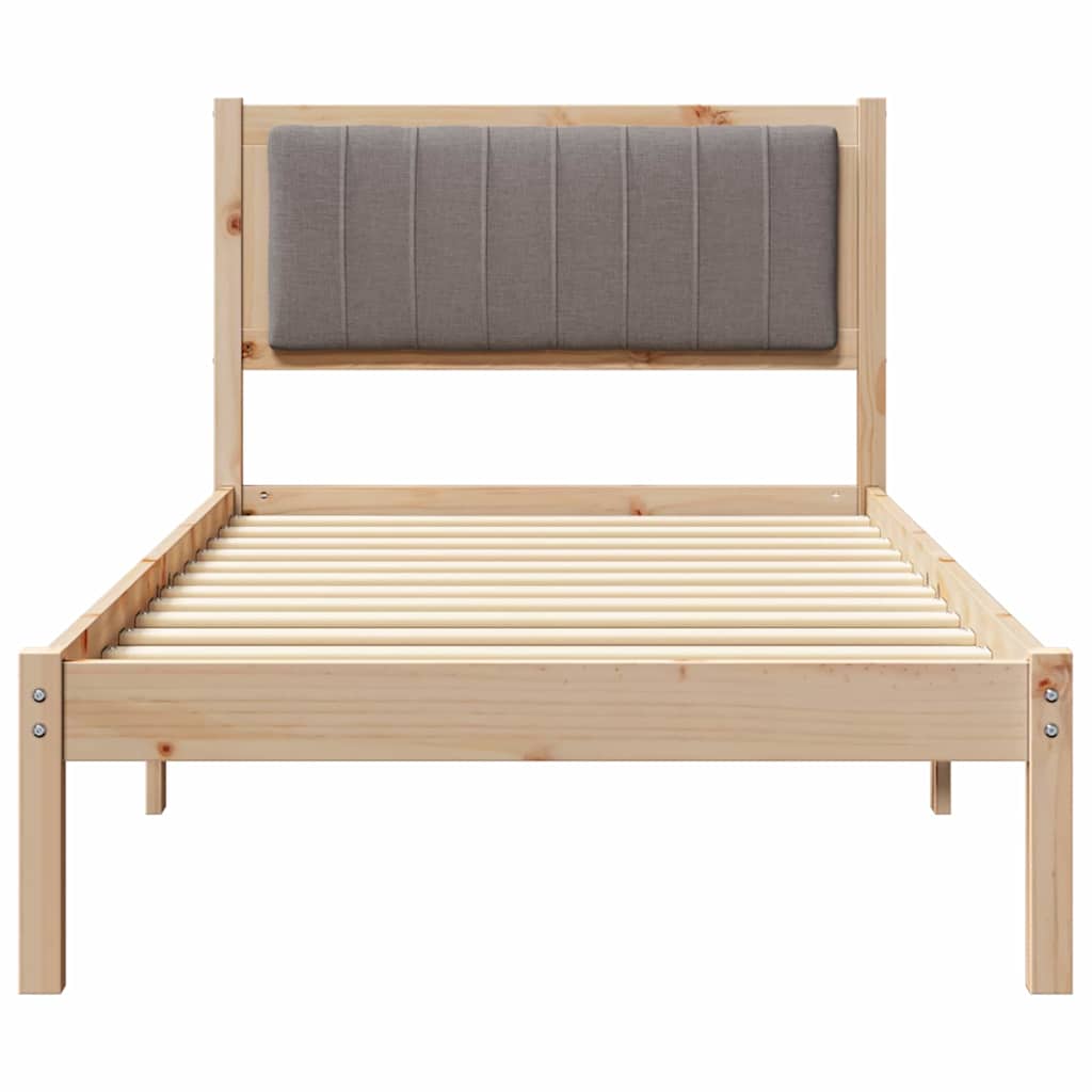 Letto con Testiera Rivestita Talpa 90 x 190 cm Pino massello