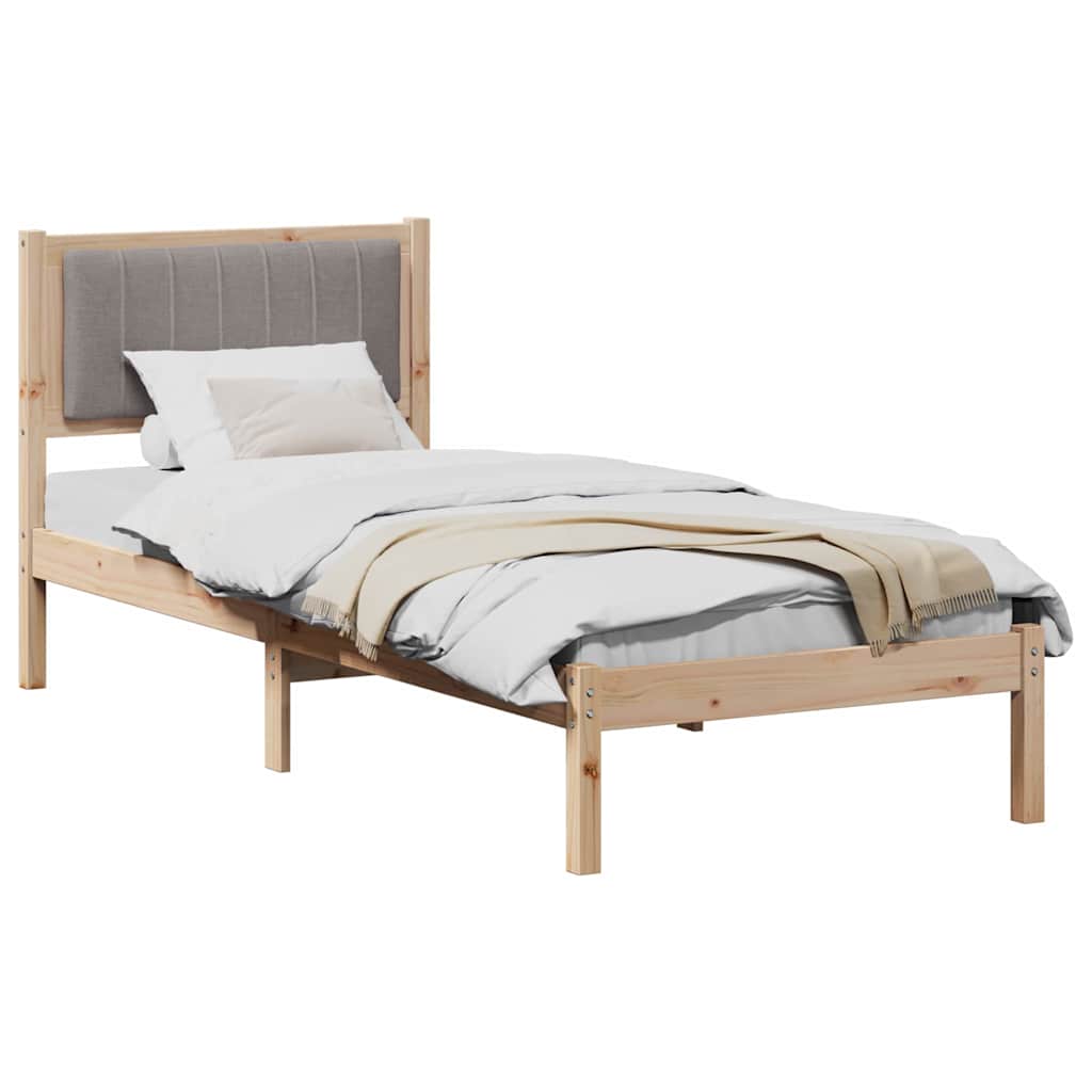Letto con Testiera Rivestita Talpa 75 x 190 cm Pino massello