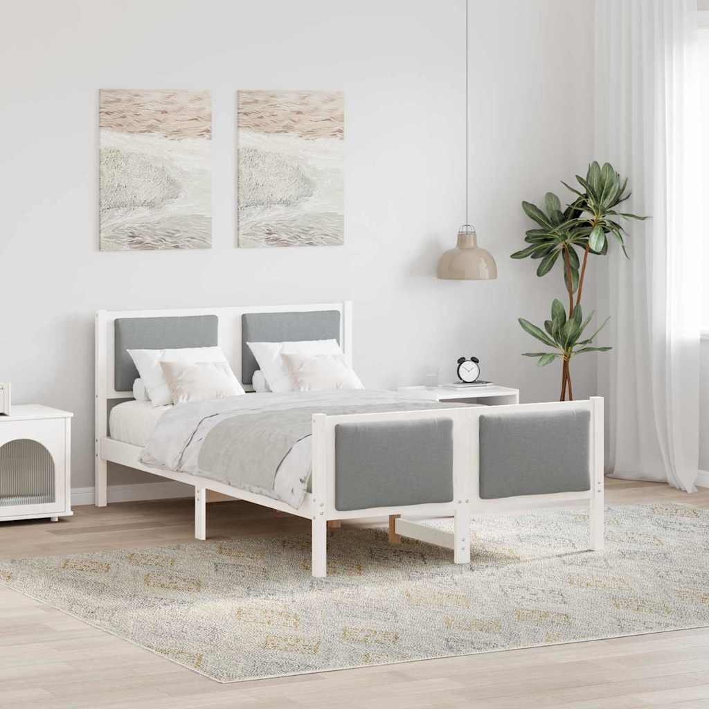 Struttura del letto Grigio chiaro 120 x 200 cm Tessuto