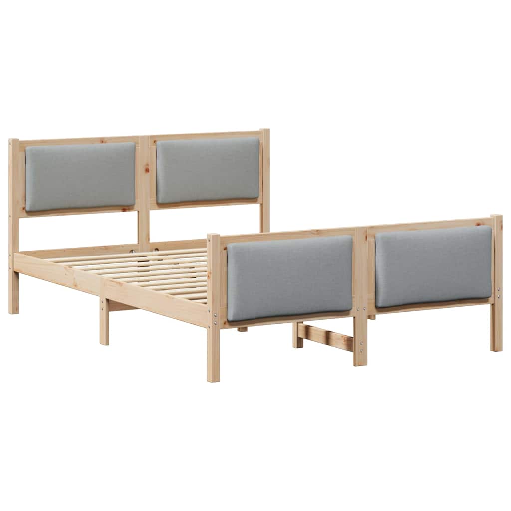 Struttura del letto Grigio chiaro 135 x 190 cm Tessuto
