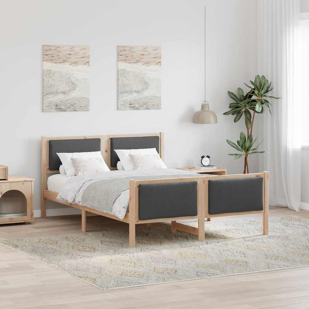 Struttura del letto Grigio scuro 135 x 190 cm Tessuto