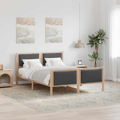 Struttura del letto Grigio scuro 135 x 190 cm Tessuto