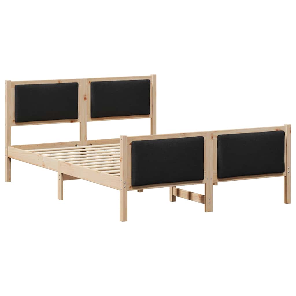 Struttura del letto con testiera Nero 135 x 190 cm Tessuto