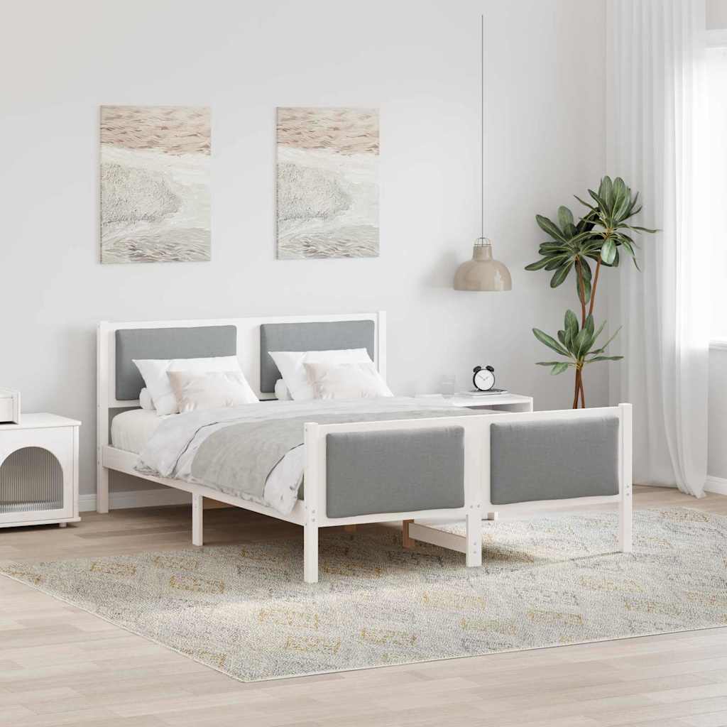 Struttura del letto Grigio chiaro 135 x 190 cm Tessuto